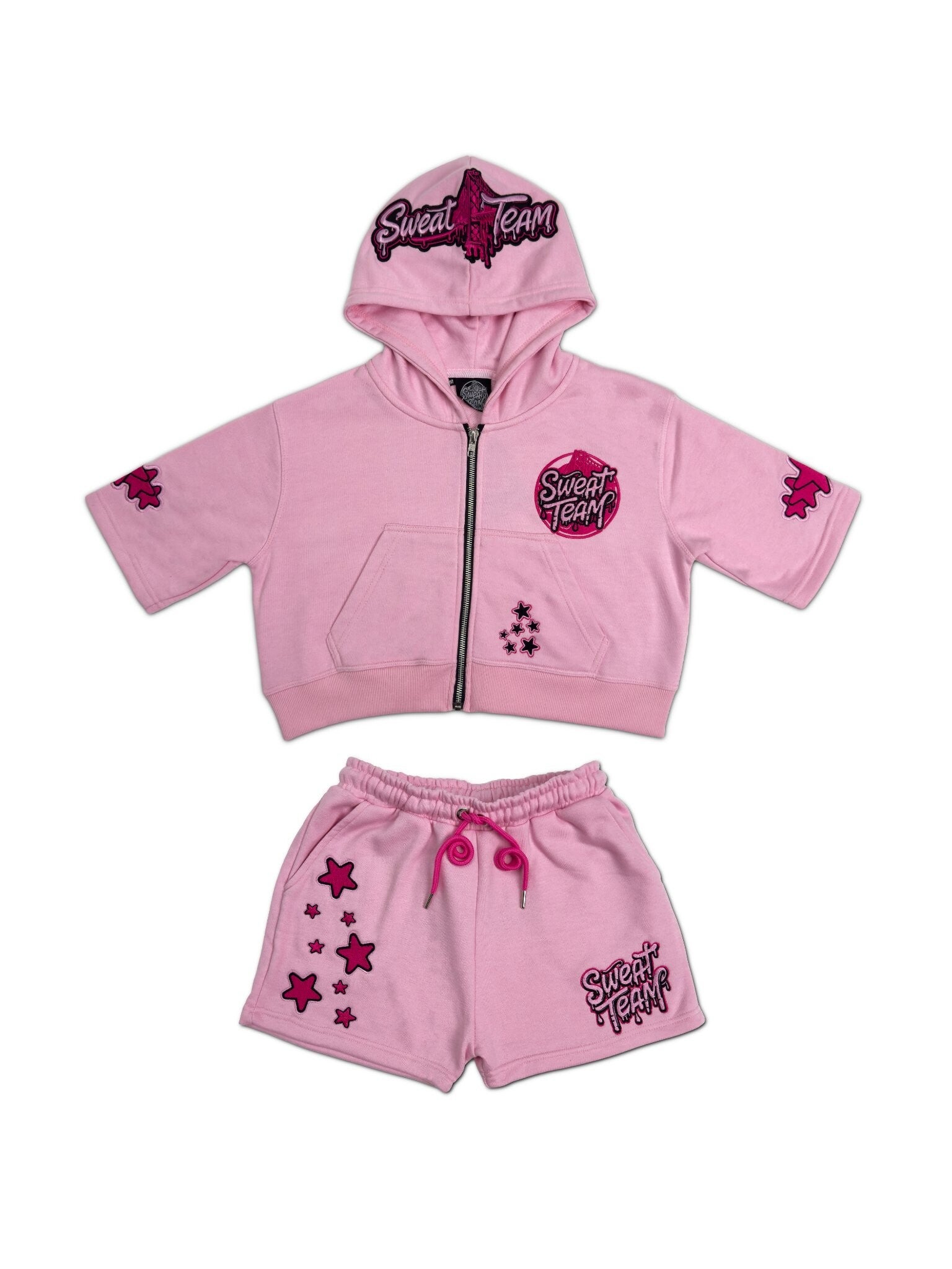 WOMEN'S SWEAT TEAM SHORT SET - PINK (PRE-ORDER)