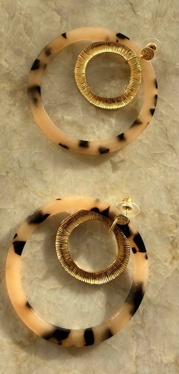 Gouden ronde knopjes 24K met Risin ronde in panter motief