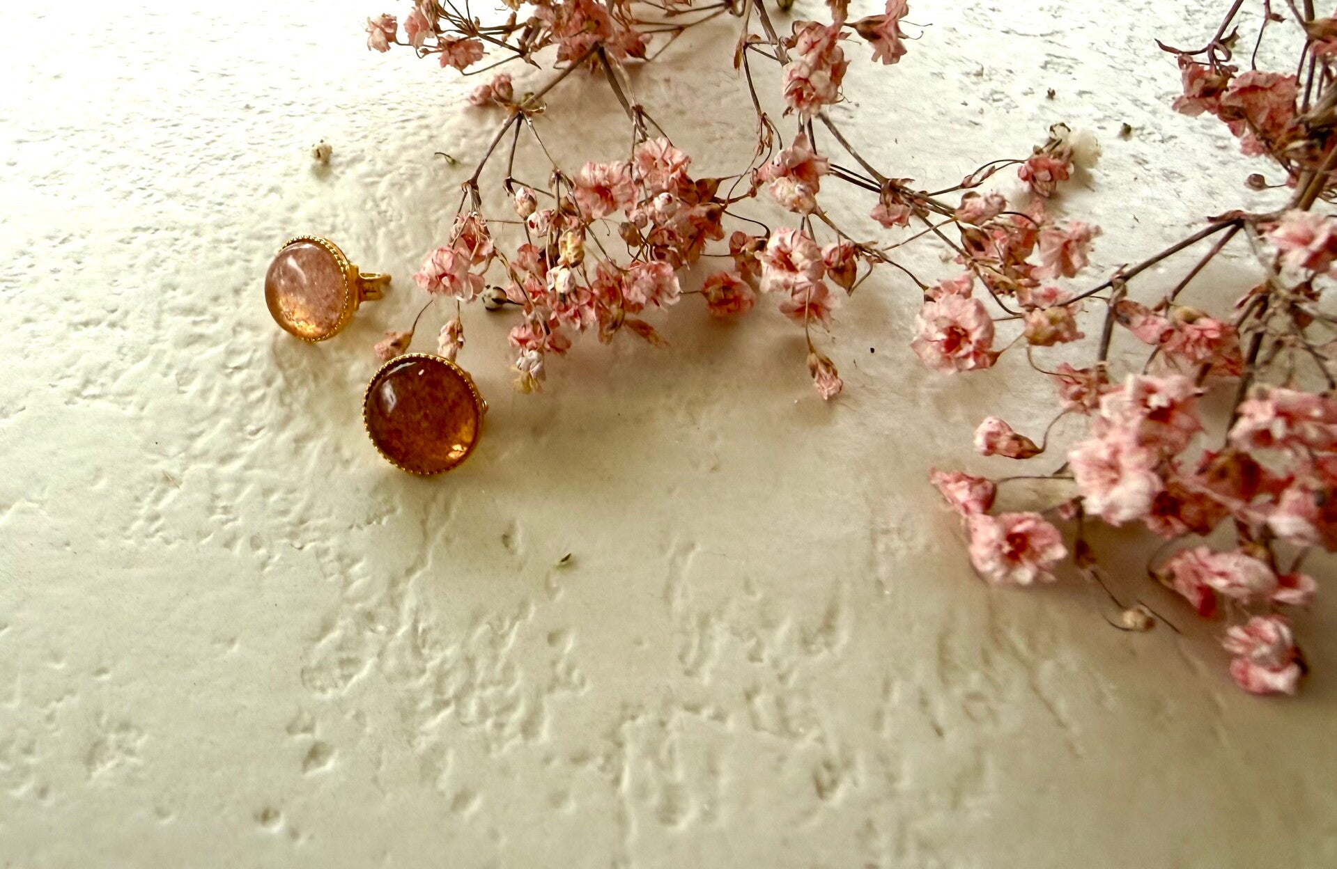 Gouden ronde knopjes 18K roze