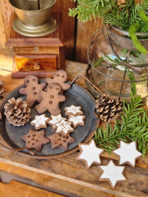 Vintage Weihnachts Dekoration, Pfeffer Cookies Set.