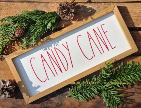 Rustikales Farmhaus Schild Candy Cane