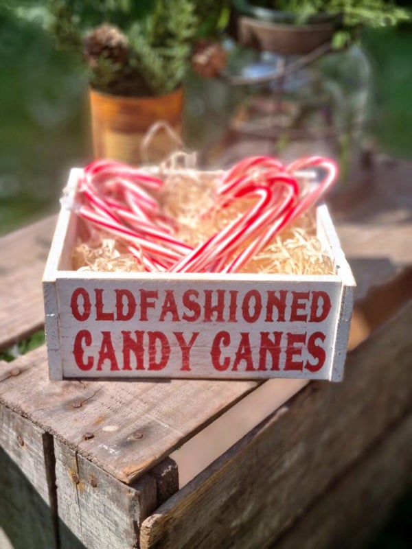 Rustikale Holzkiste, Candy  cane Thema