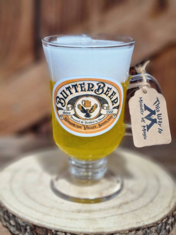 Butter Beer Glas ,Dekoration.