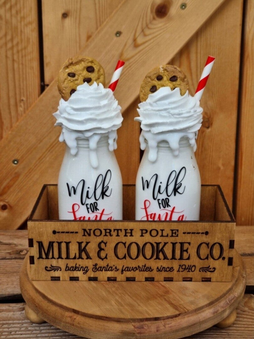 Milk and cookies for Santa Dekoration Set.