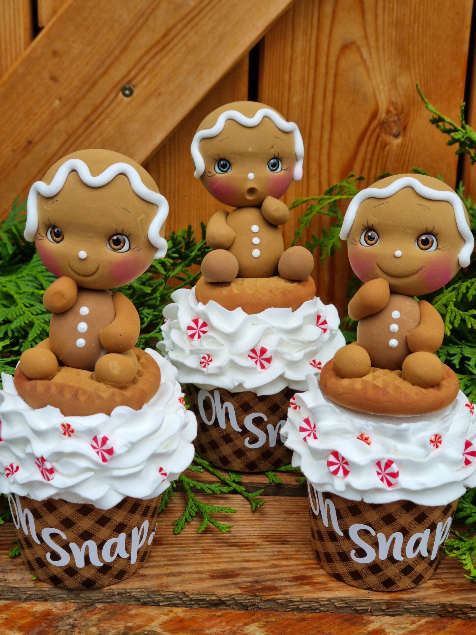 Weihnachts Dekoration Lebkuchenmännchen Muffin.