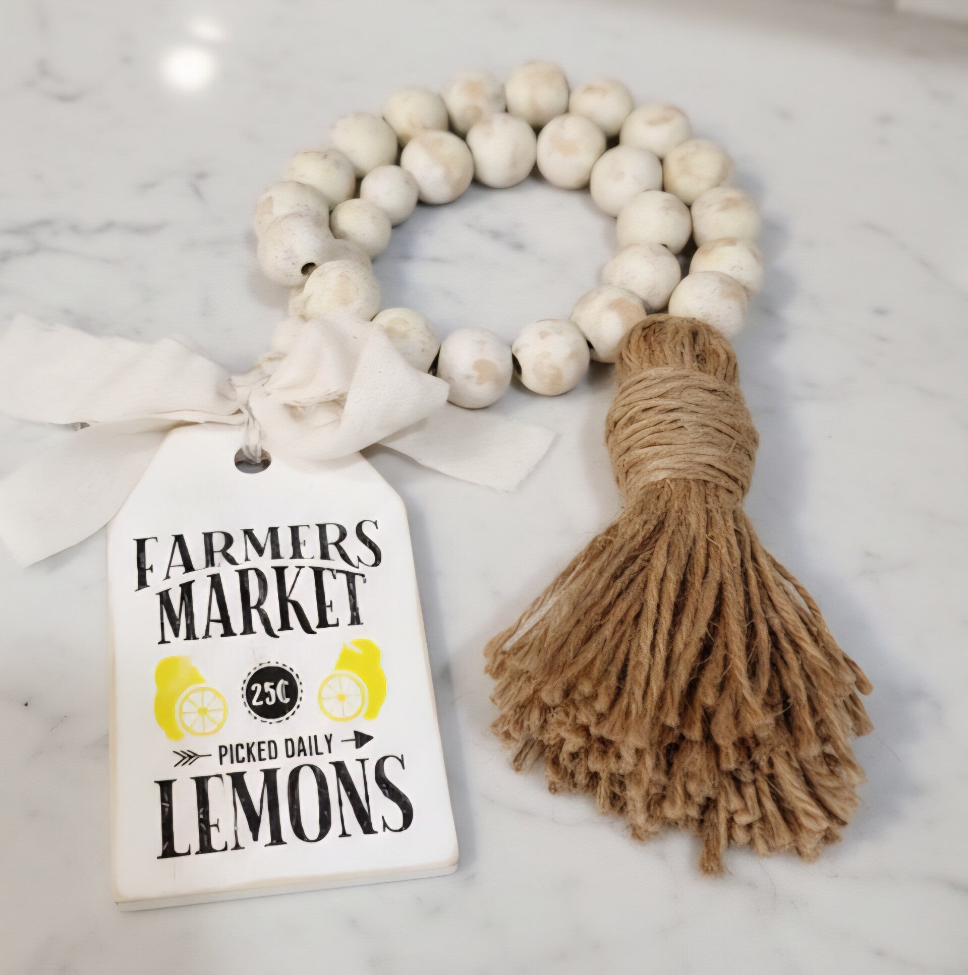 Zitronen Thema Holzperlen Girlande.