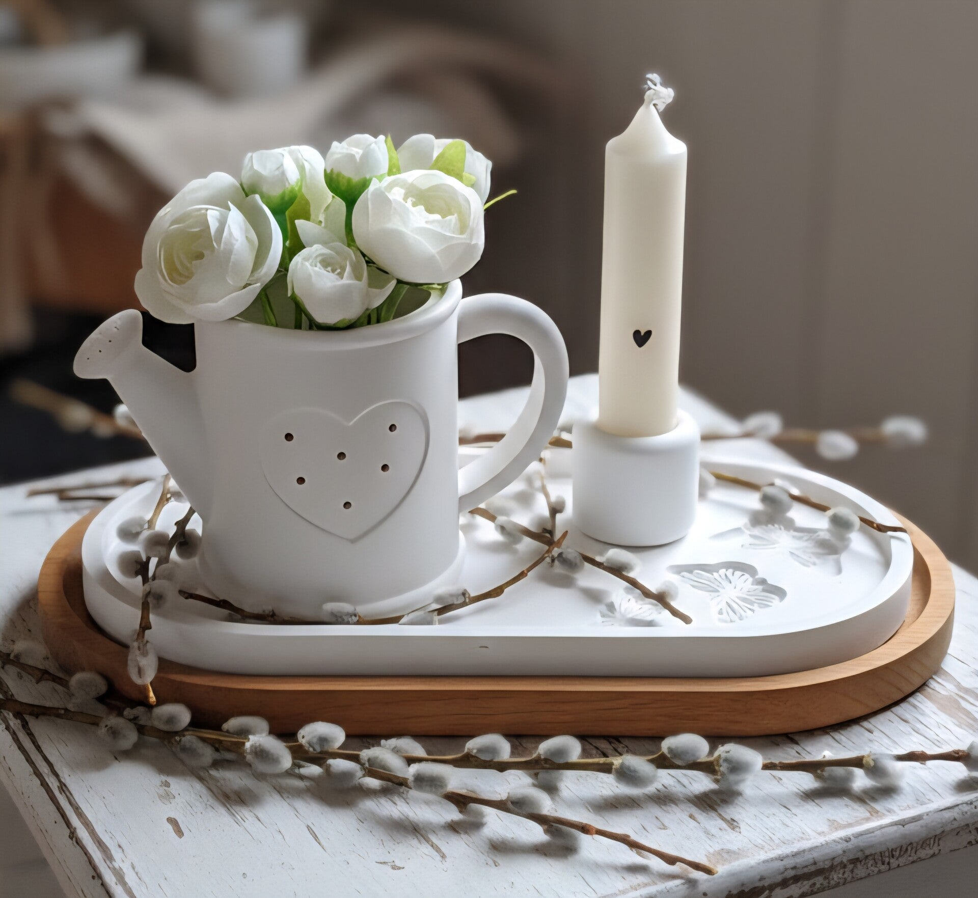 Frühlings Dekoration Arrangement.