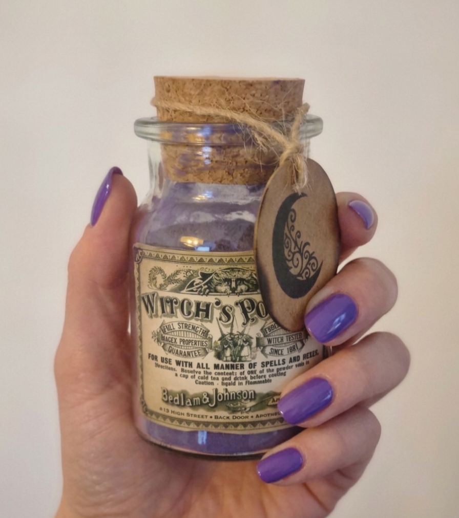 ​Magisches Ritual-Pulver "Witch's Powder" – Handgefertigtes Glasfläschchen mit Korken