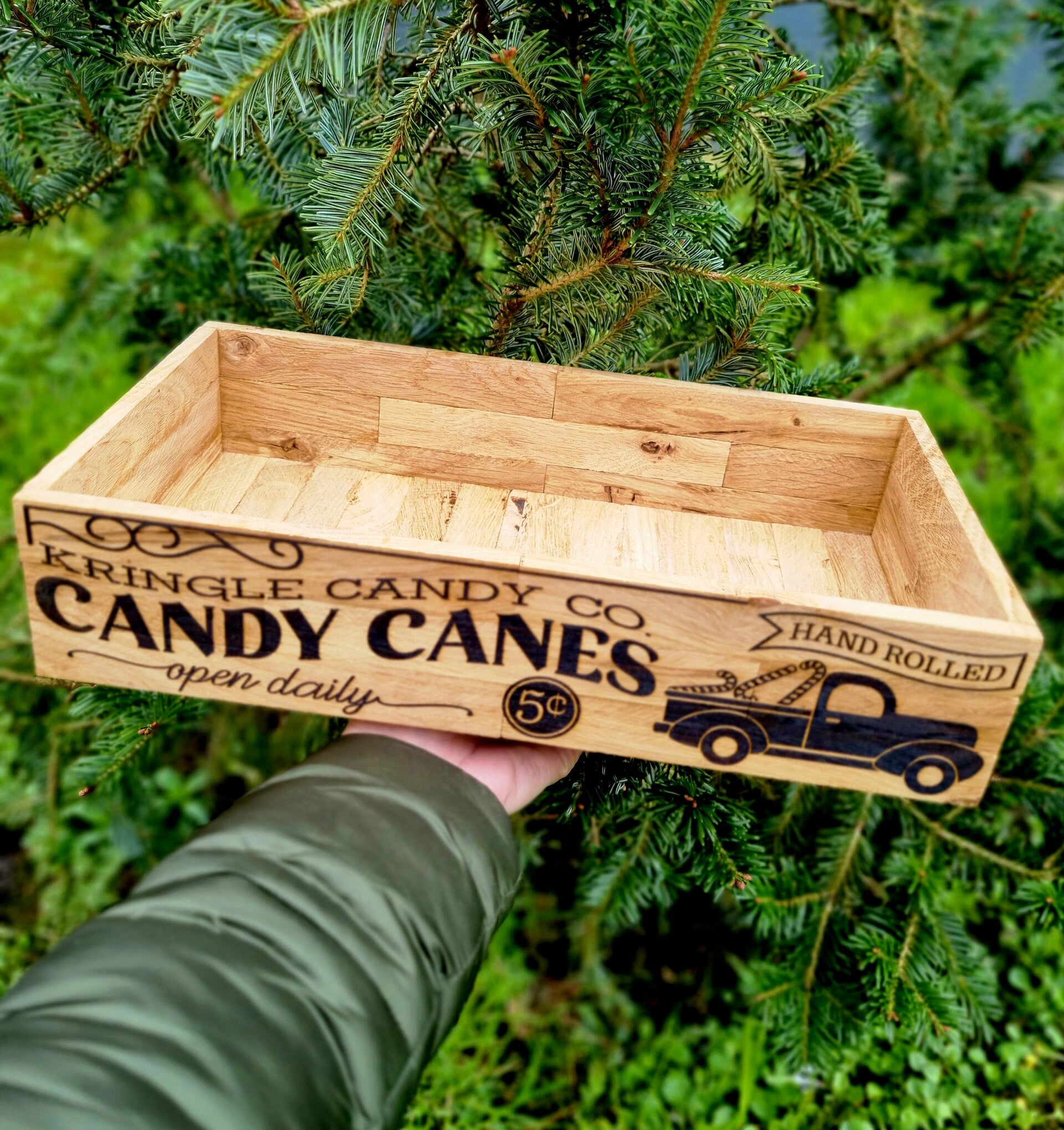 Farmhaus Holzkisten candy cane