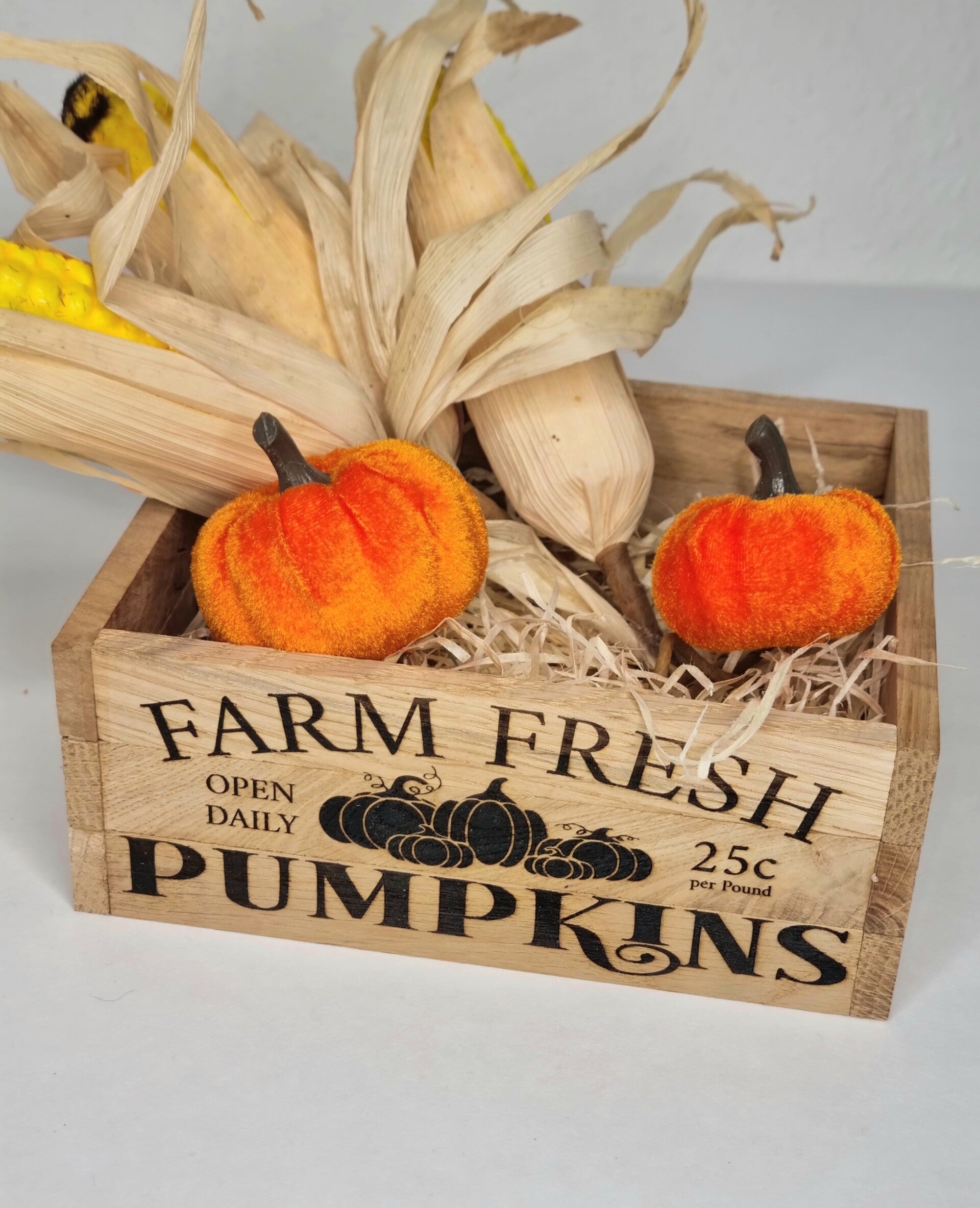 Farmhaus Holzkiste Pumpkin