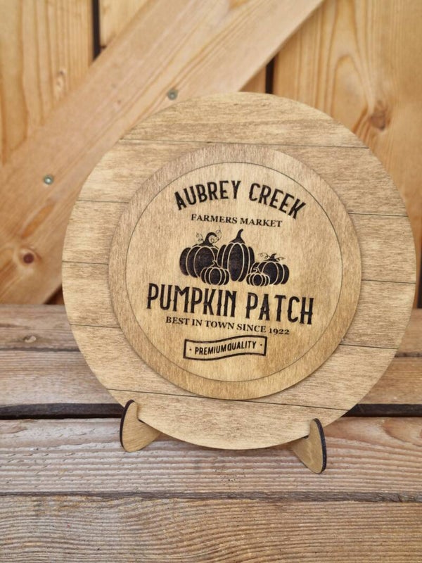 Steh Schild mit Inlay, Pumpkin Farm Thema