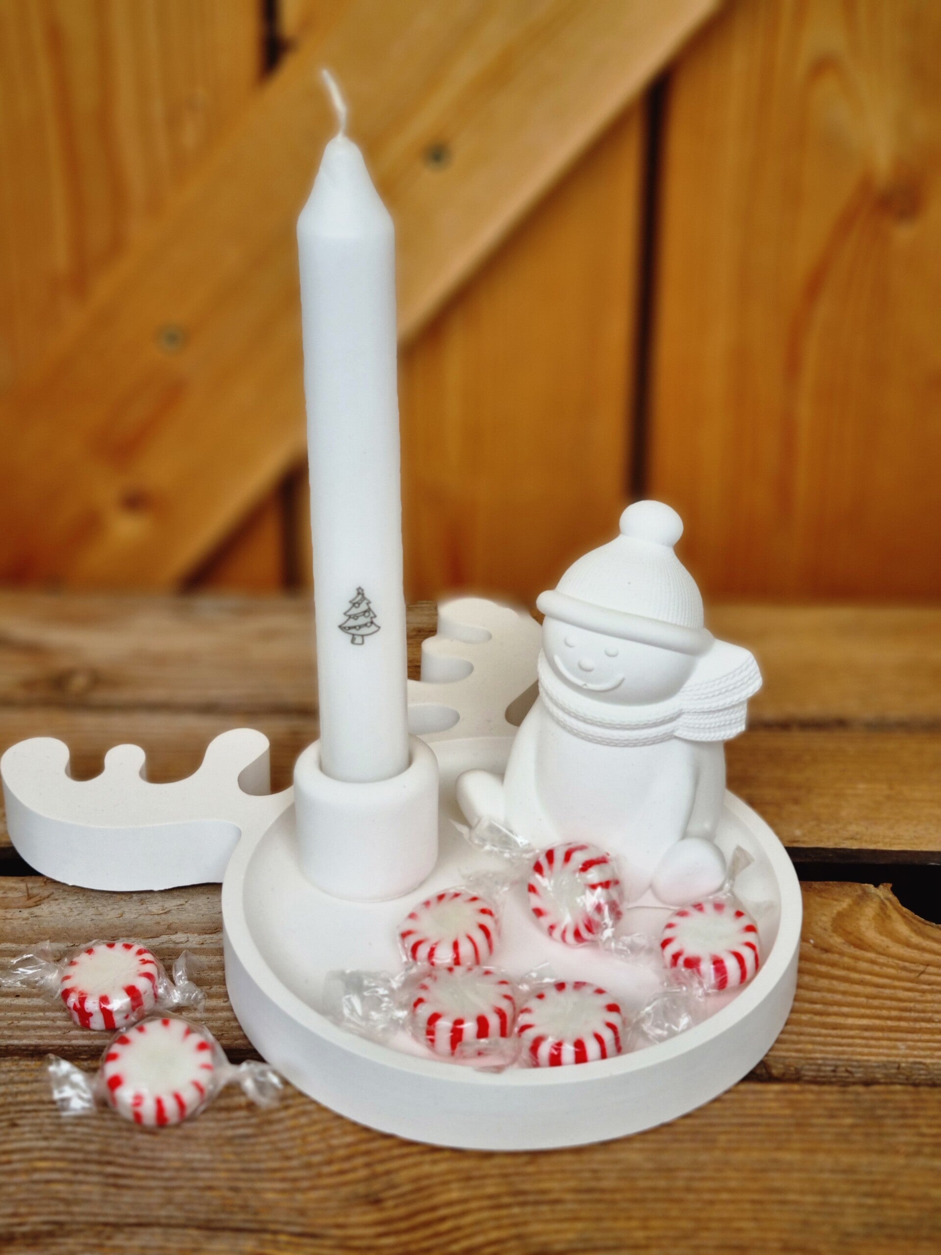 Skandinavisch Deko Set Winter mit Kerze