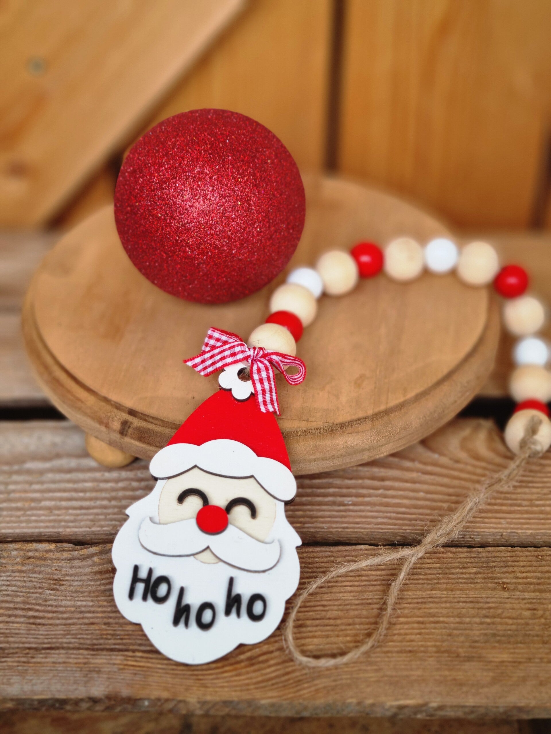 Holzperlen Girlande Santa Claus