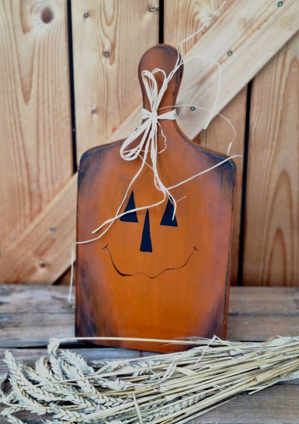 Vintage, Rustikal, Schneidebrett Pumpkin Dekoration