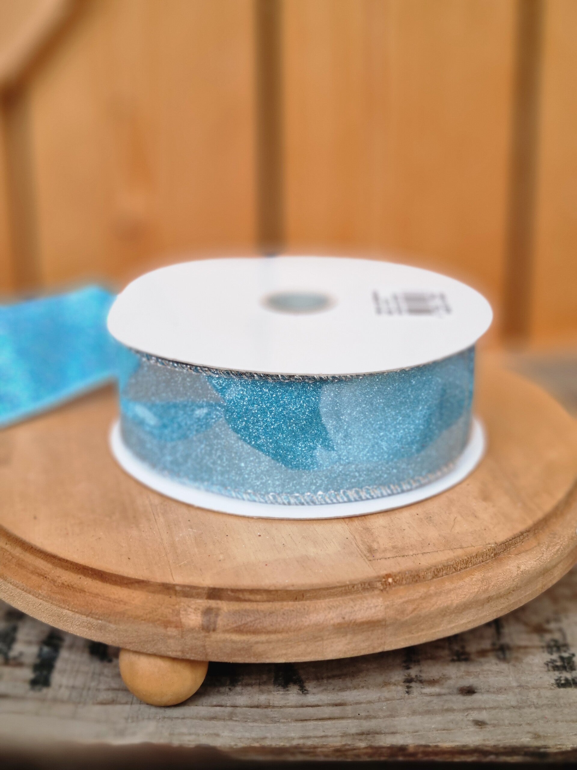 Glitter blue Schleifenband.