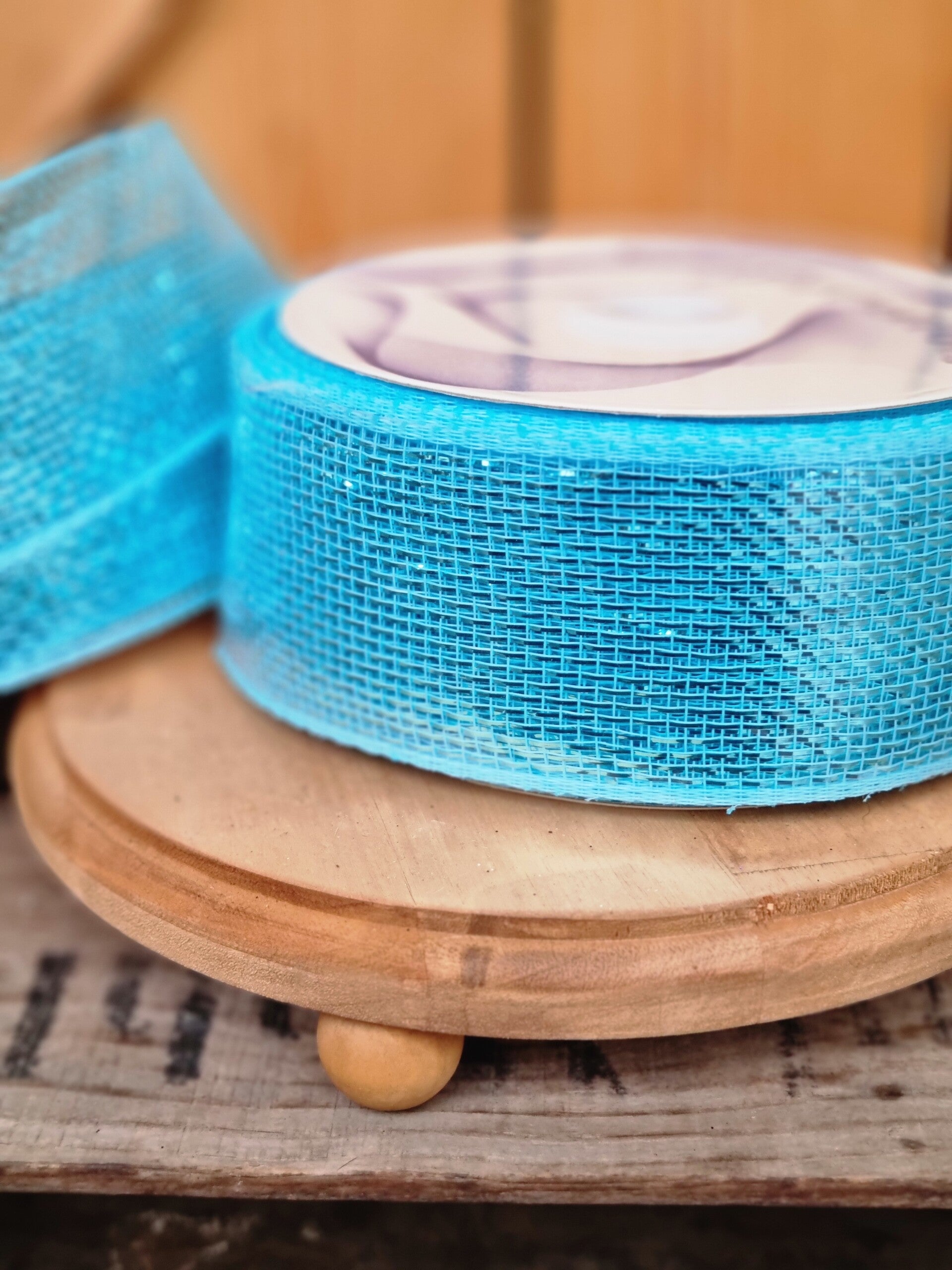 Iridescent blue ,Schleifenband blau