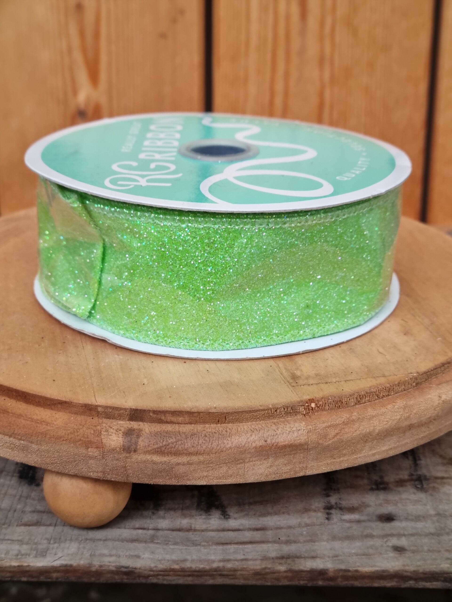 Glitter Apple green Schleifenband.