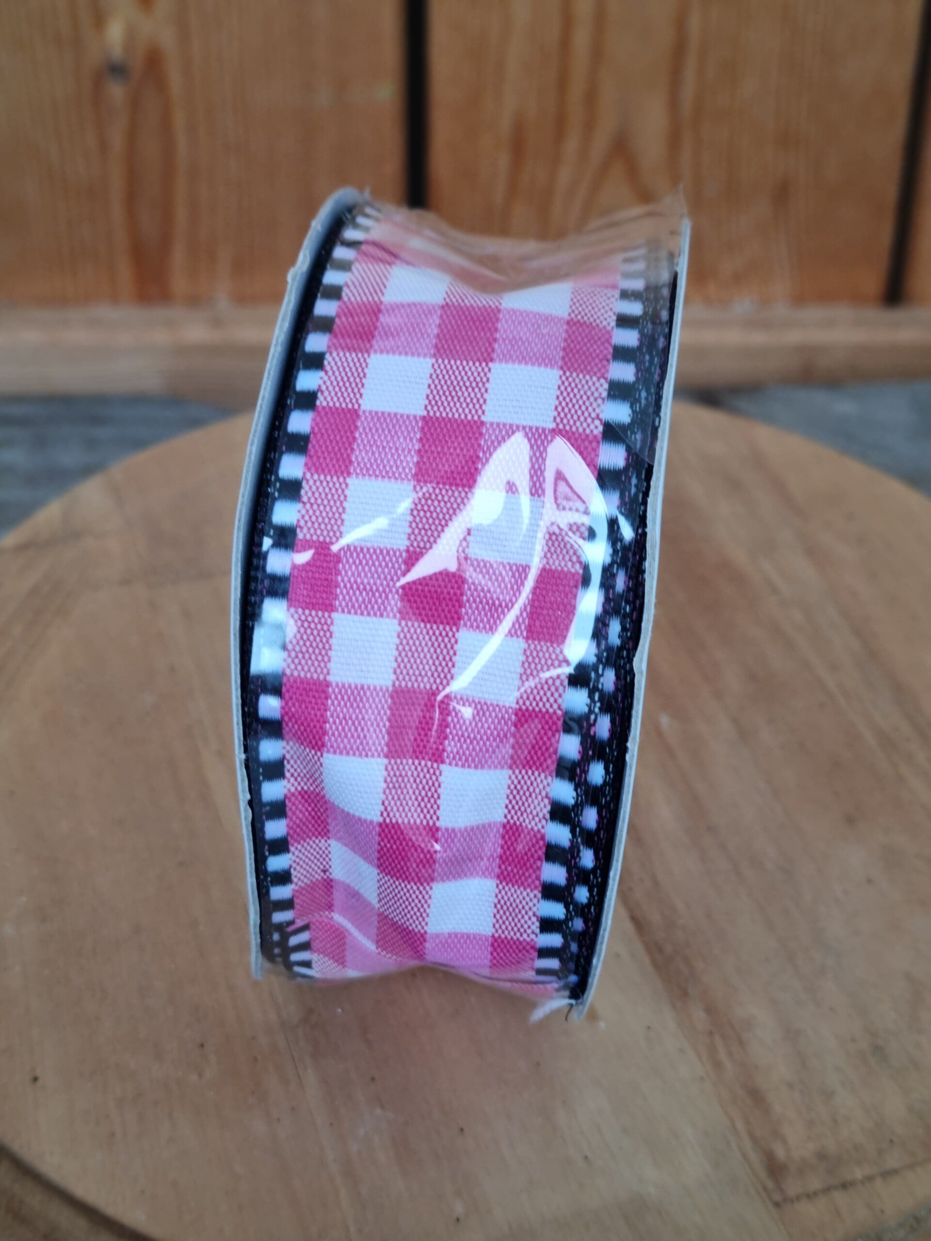 Buffalo plaid check Rosa Schleifenband