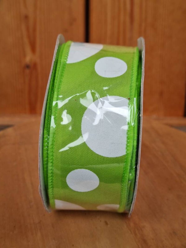 White dots Apple green Schleifenband.