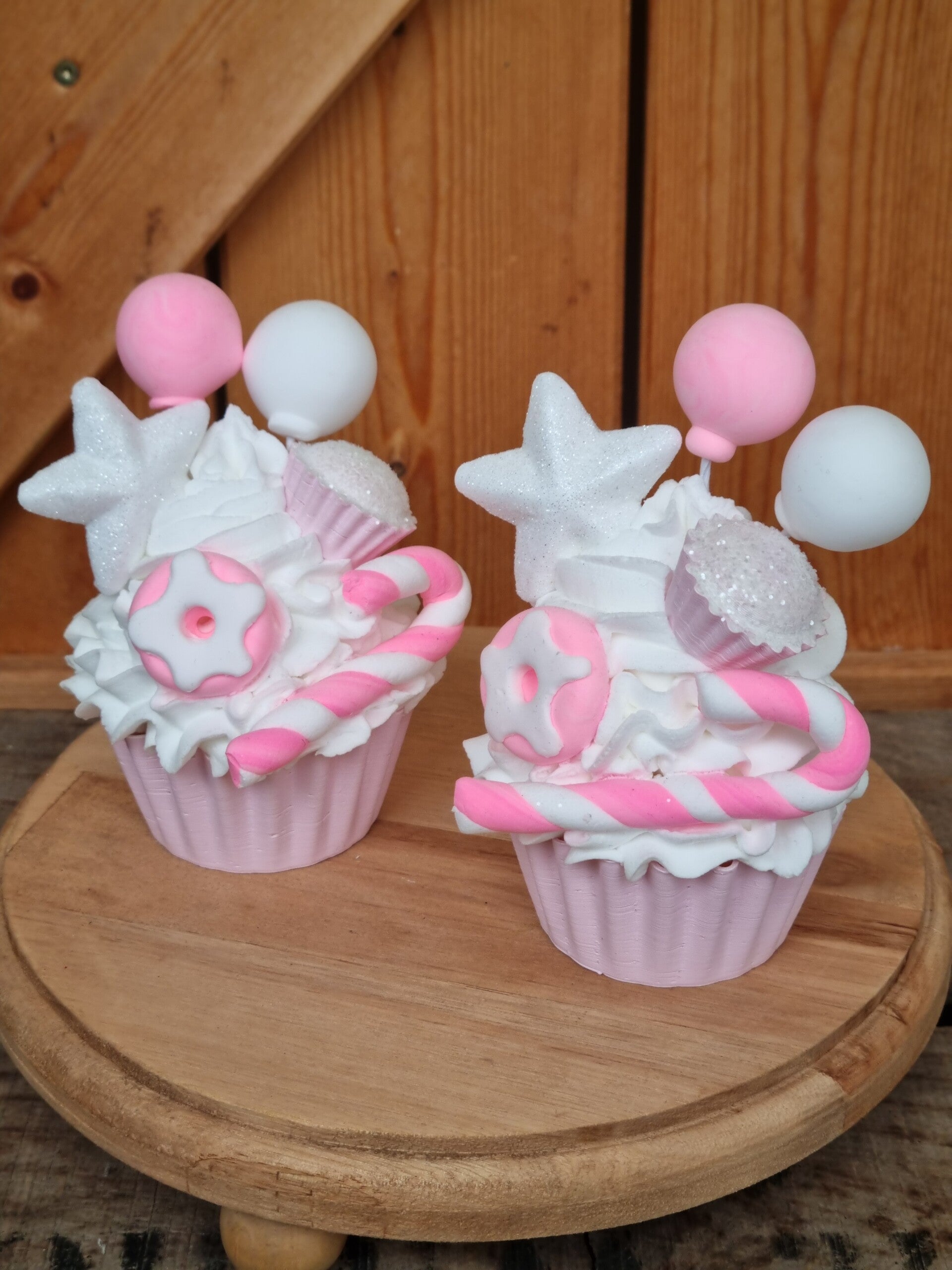 Rosa Weiß Weihnachts cupkake