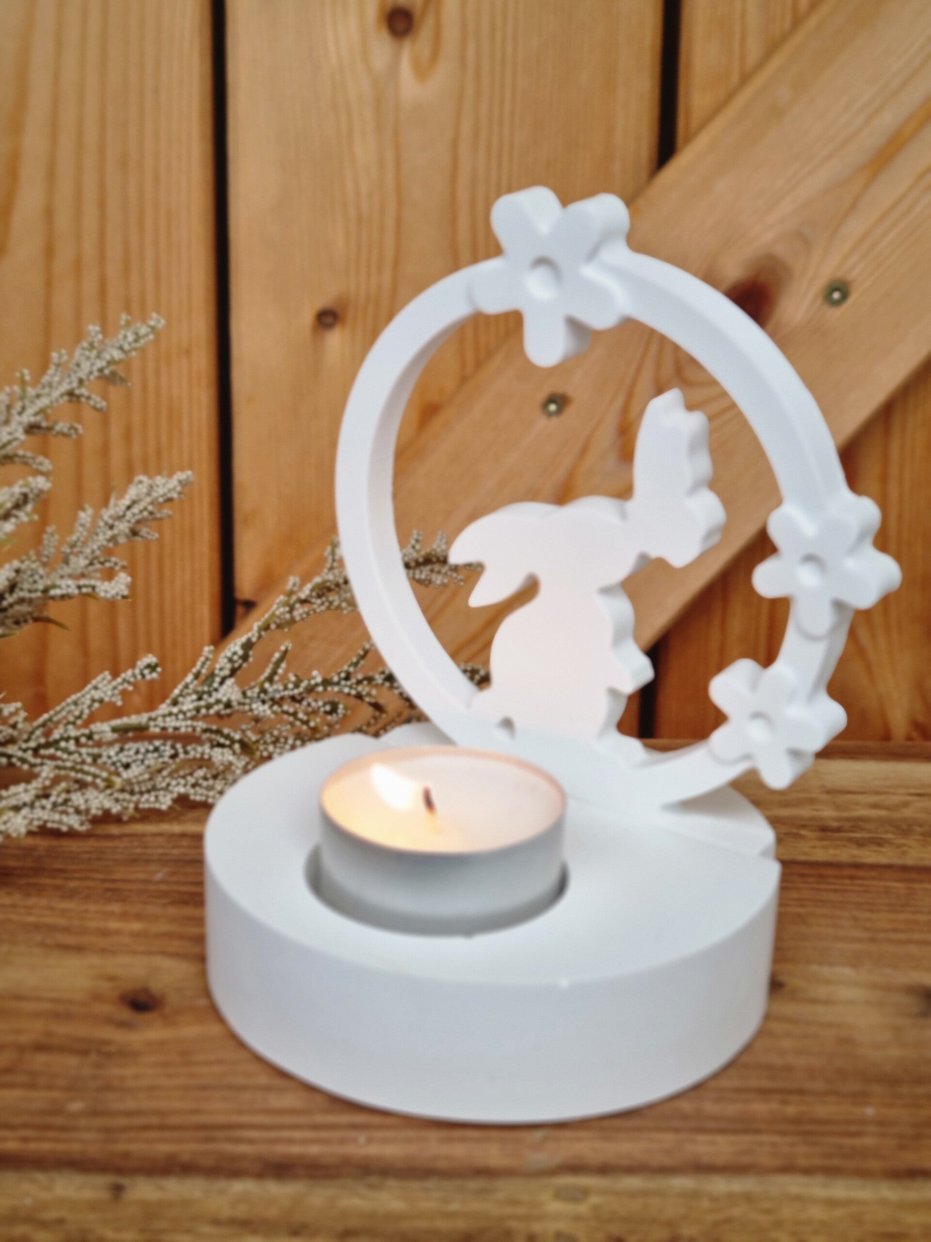 Häschen in Frühling Teelicht halter mit Ring