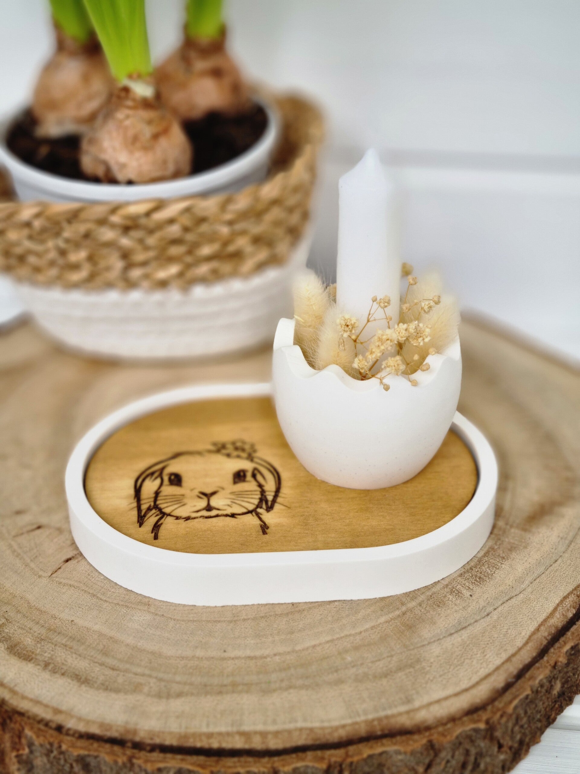 Oster Dekoration, Hygge Set mit Kerze.