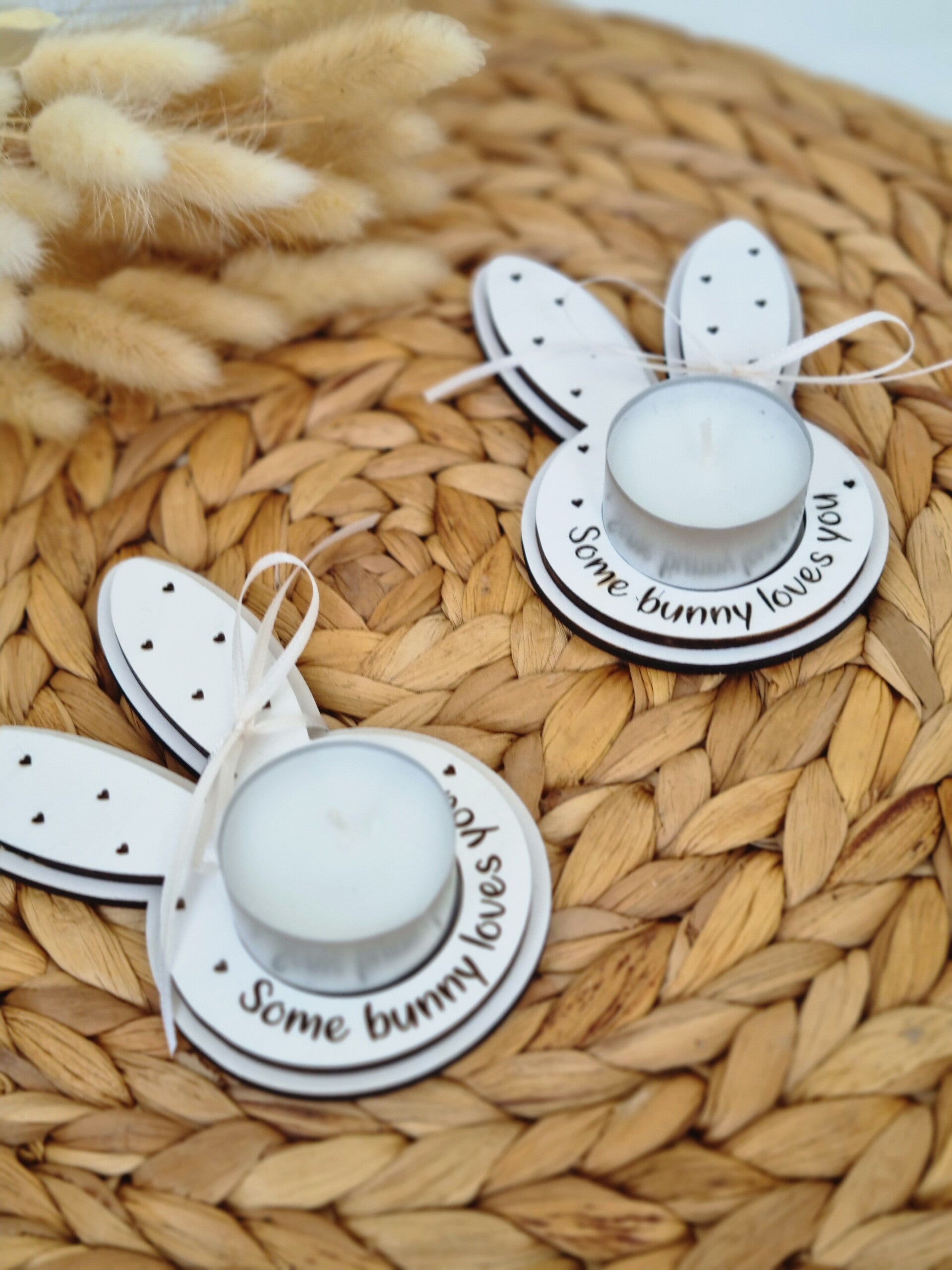 Osterdekoration, Hasen Teelichthalter