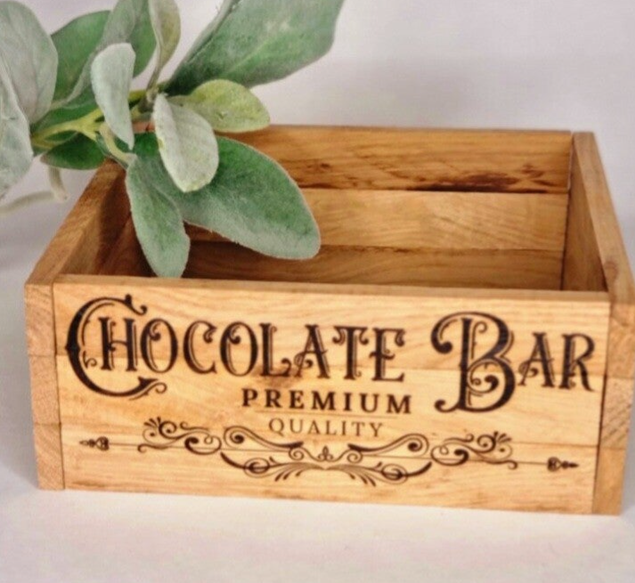 Farmhaus Holzkiste Chocolate bar