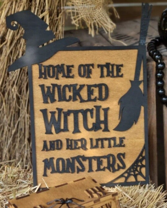 3D Holzschild Hexen Thema