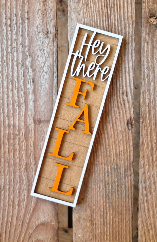 3D Holzschild hallo Fall