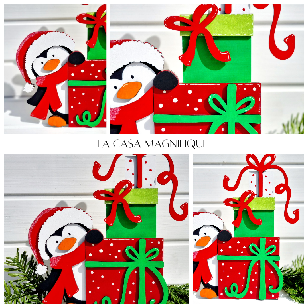 Weihnachts Dekoration, 3D aufstell Schild Pinguin