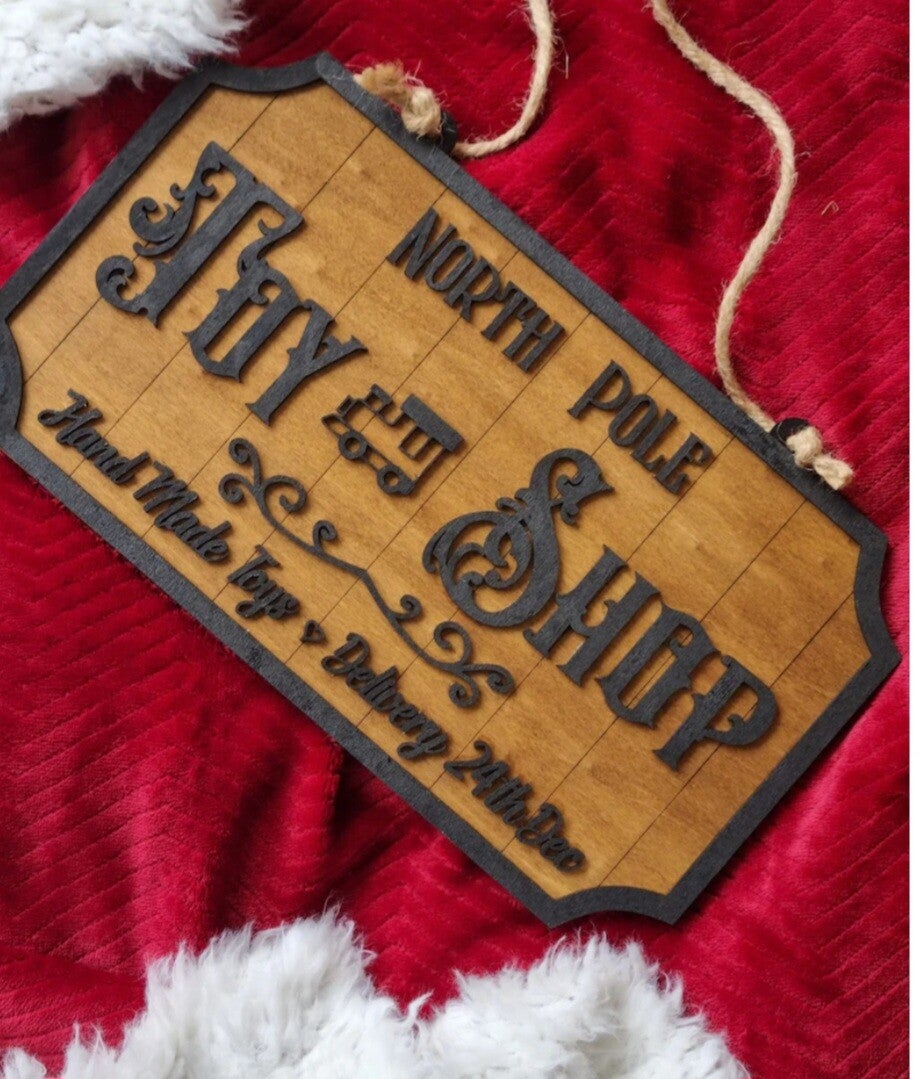 Farmhaus  Holz Schild Weihnachten