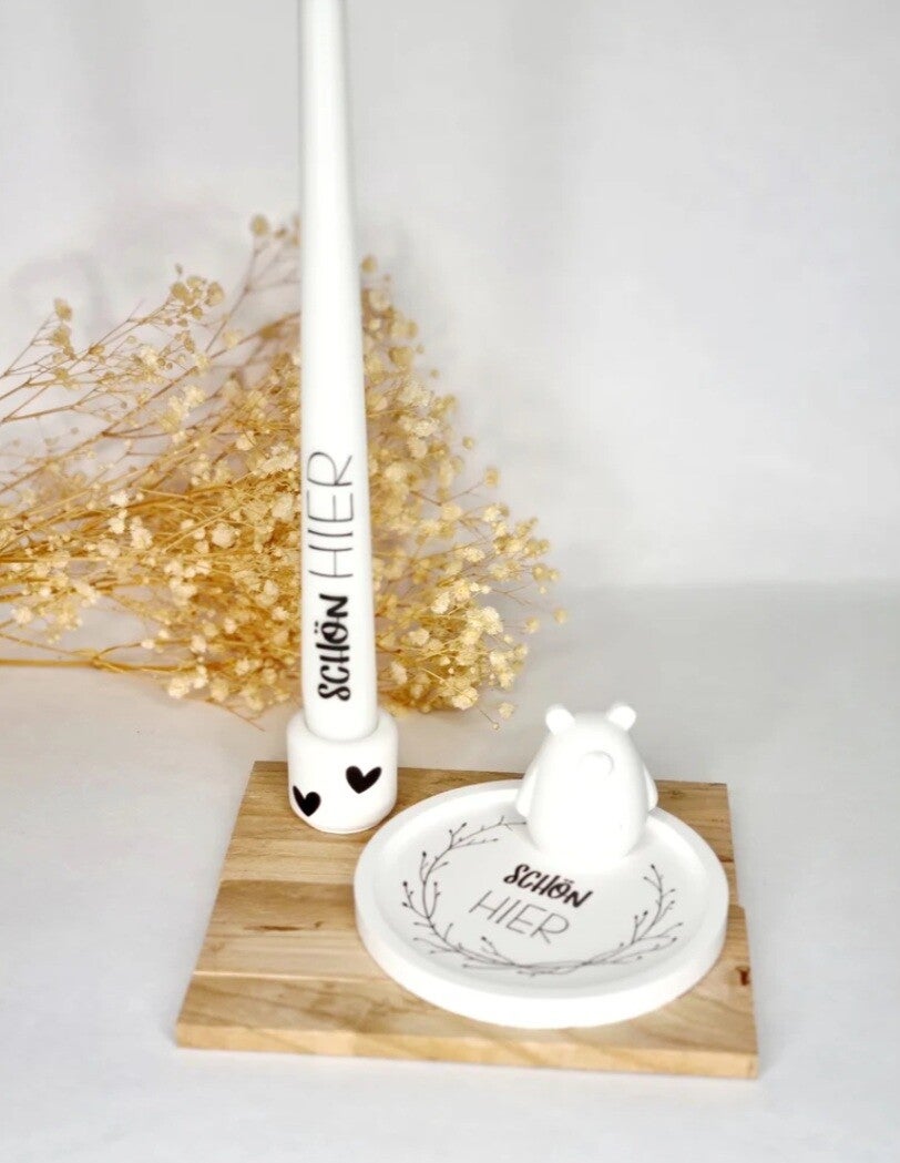 Nordic Tablet mit Bärchen und Kerzen Halter