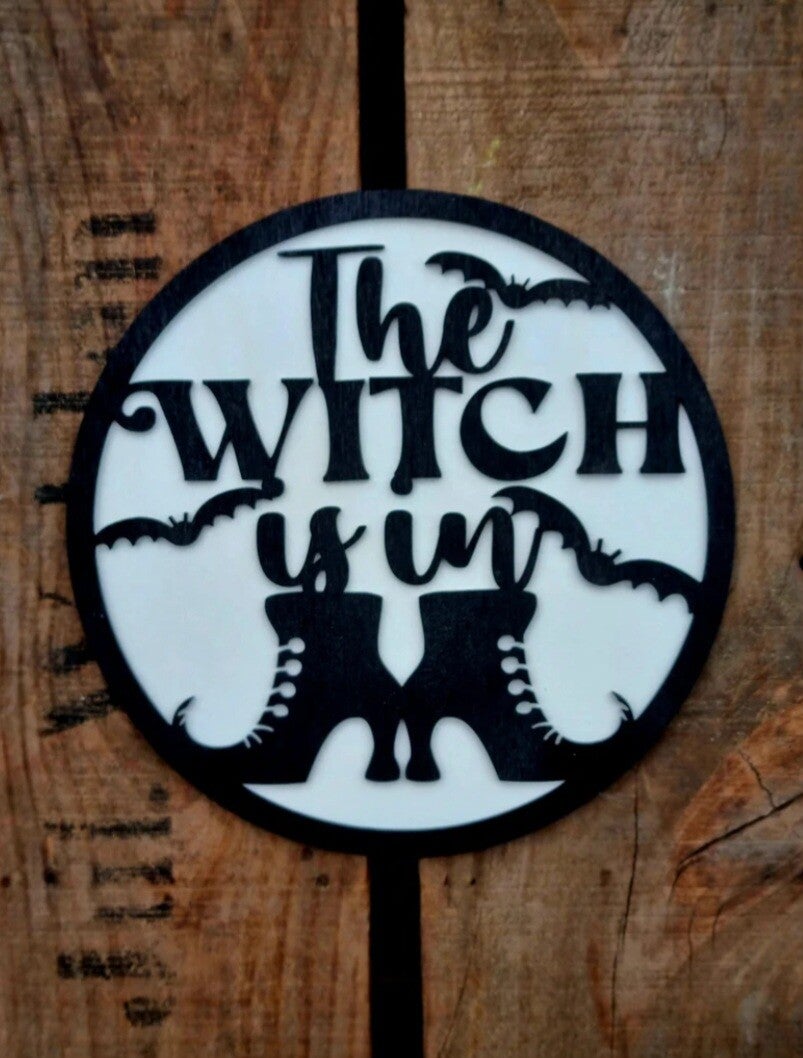 3D Schild Hexe Halloween Dekoration