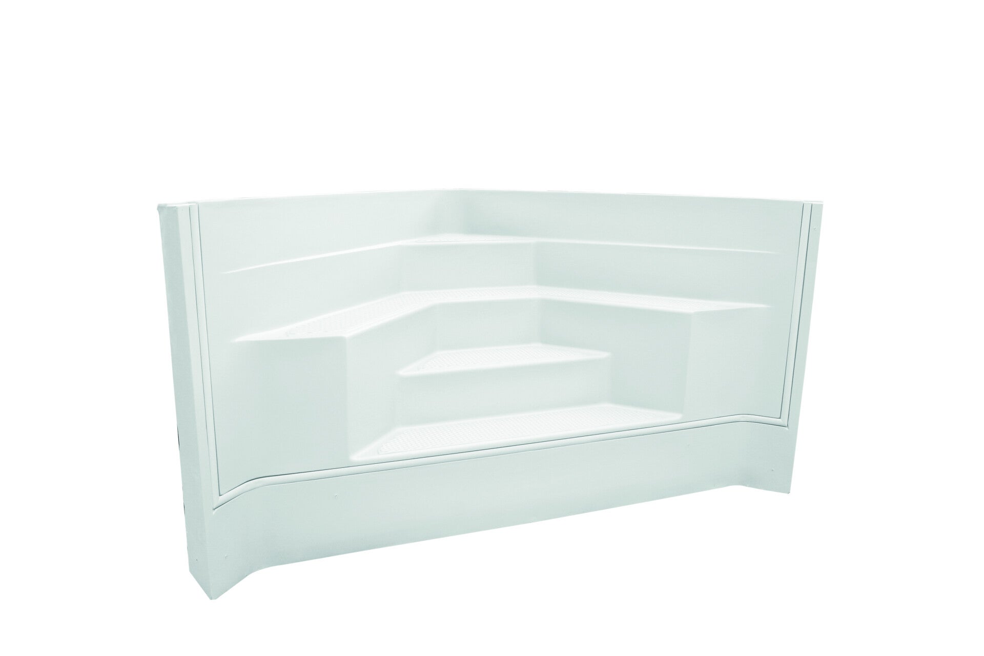 Eckeinstieg aus glasfaserverstärktem Kunststoff, weiß