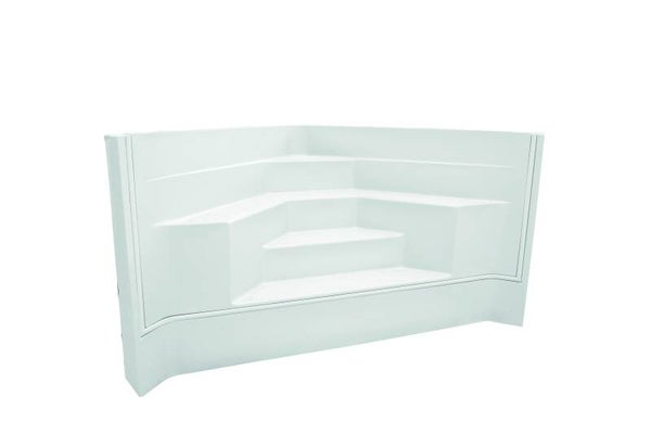 Eckeinstieg aus glasfaserverstärktem Kunststoff, weiß