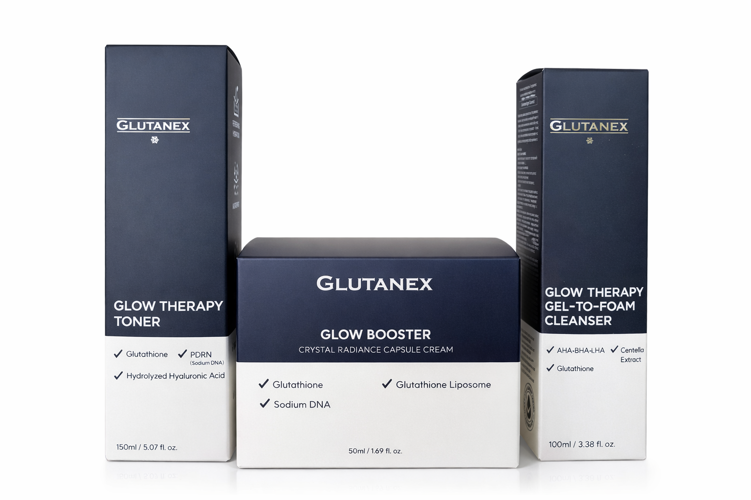 Glutenex Glow Booster Capsule Cream, Cleanser and Toner Bundle