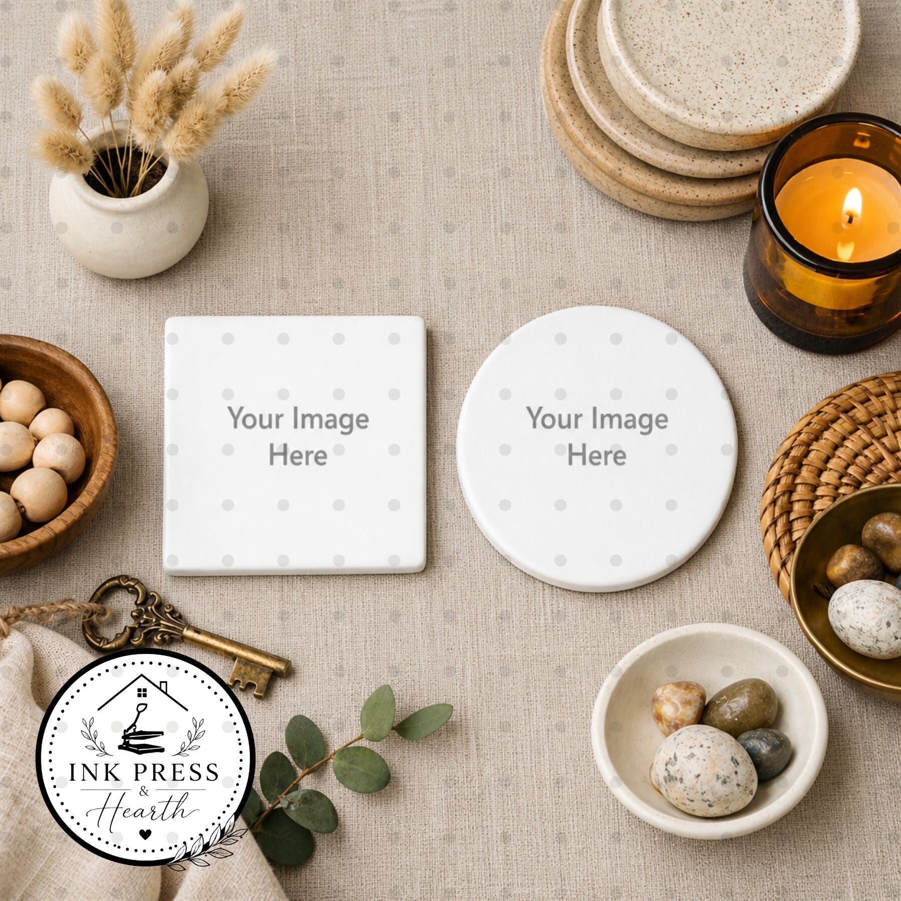 Home Coasters - Ceramic (Circle) 4pk