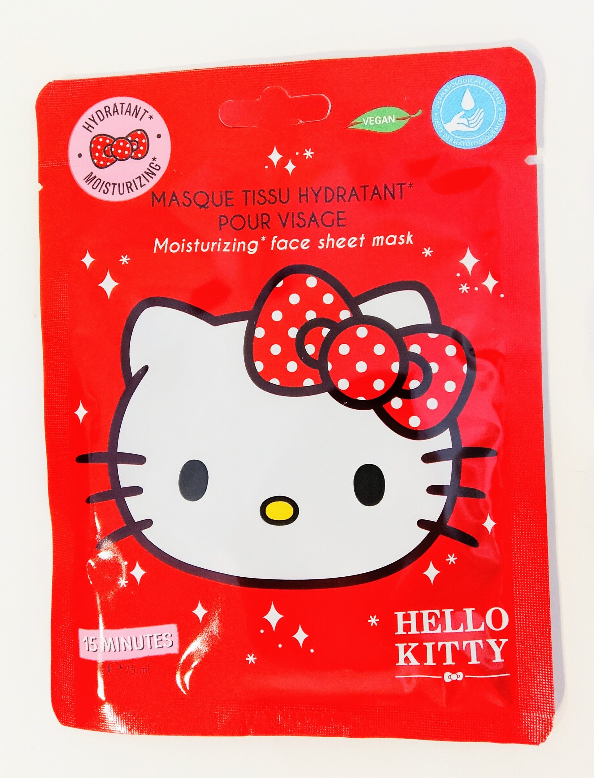 Hello Kitty, Maschera in tessuto, Idratante per viso, Bambini, Bambino, Cura del viso, 25 ml