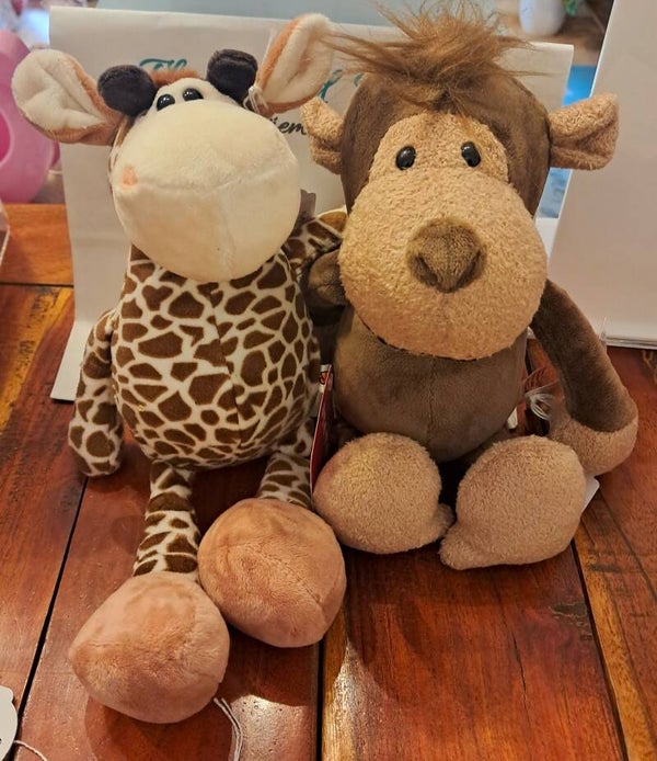 Peluche Giraffa & Scimmiotto 23cm