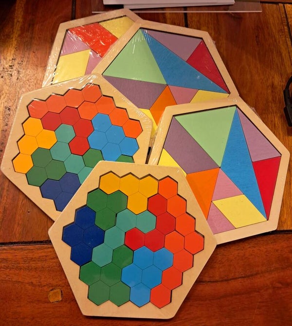 Tangram esagonale in legno