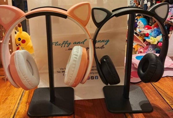 CUFFIA BLUETOOTH ORECCHIE GATTO CON LUCI