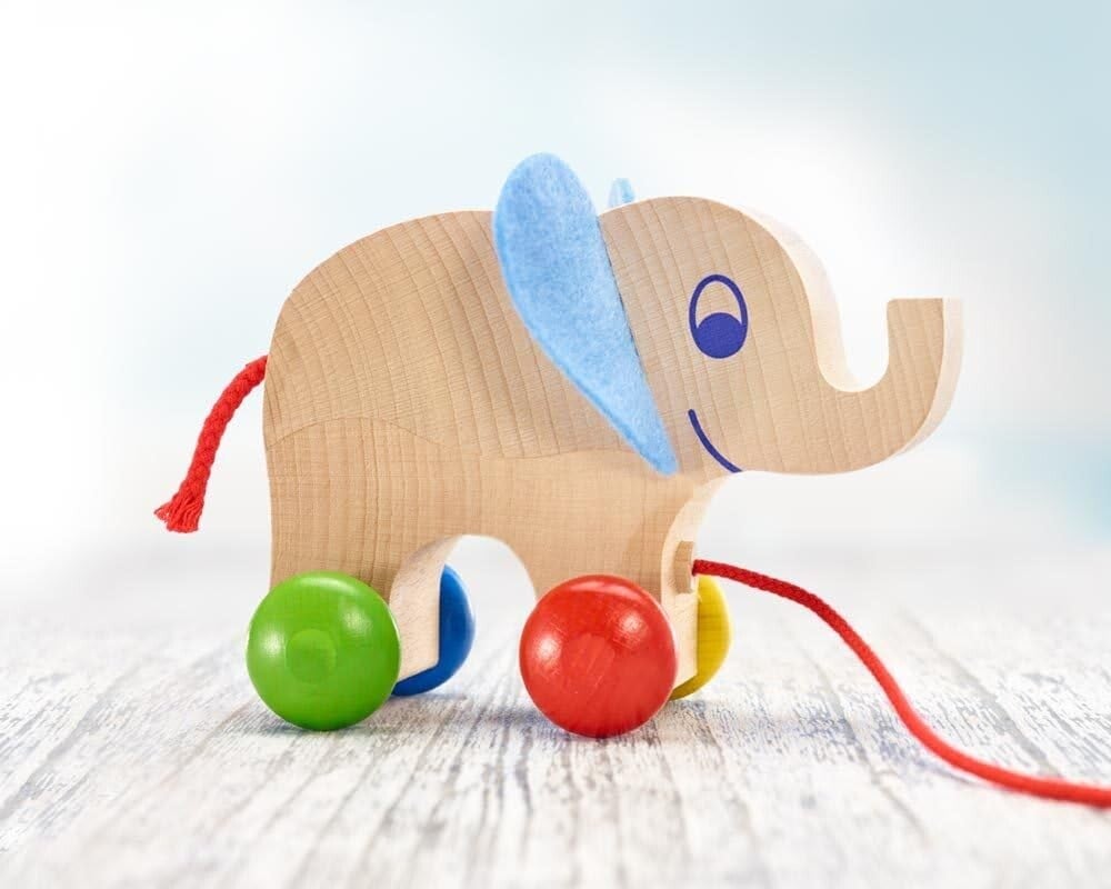 Elefante trainabile in legno Selecta