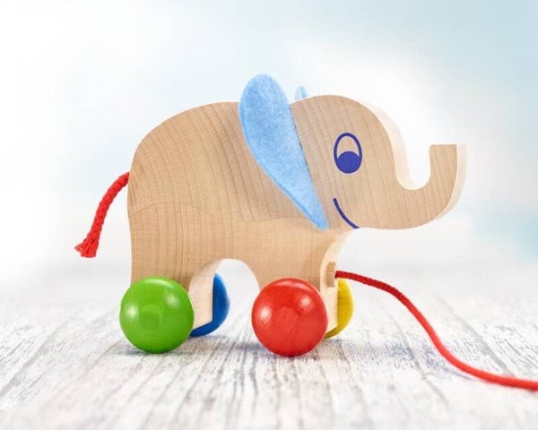 Elefante trainabile in legno Selecta
