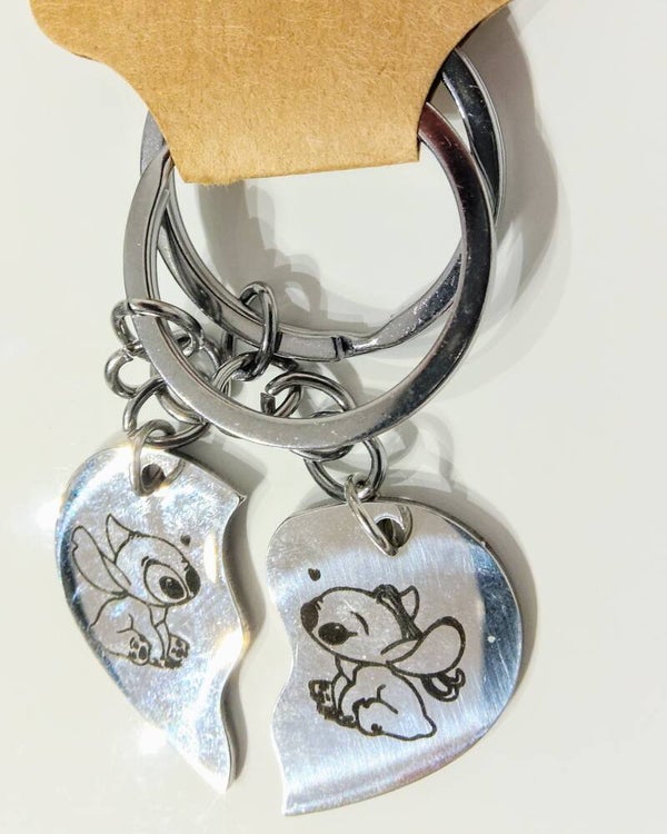 Stitch - Portachiavi doppio cuore