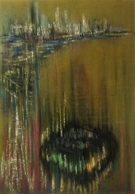 No one there on that horizon, 2017 - tekening, olie pastel, soft pastel op papier, 29x21 cm - Verkocht