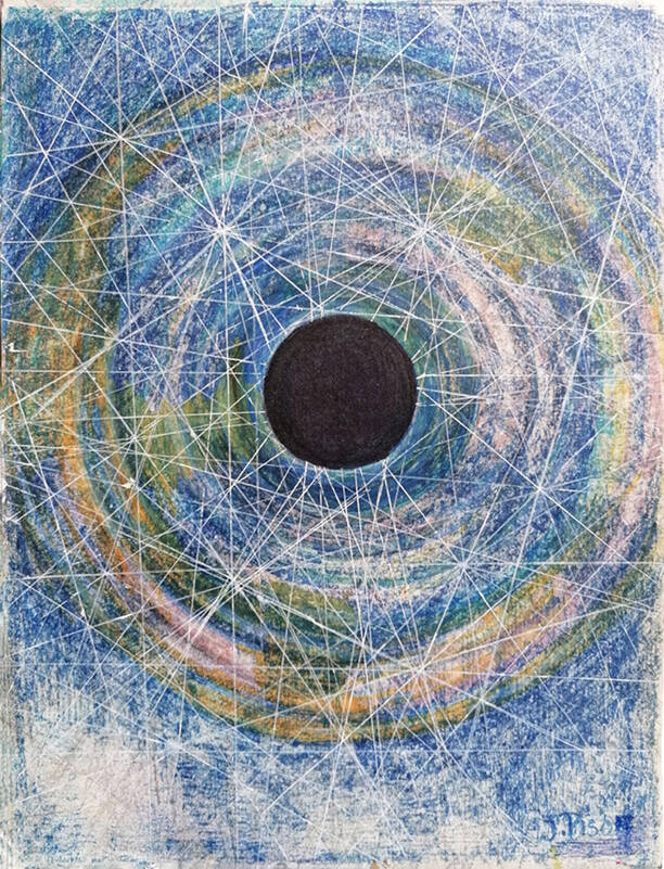 Space, 2022 - tekening, alcoholstift, potlood, gel pen op papier, 27,5x21 cm 