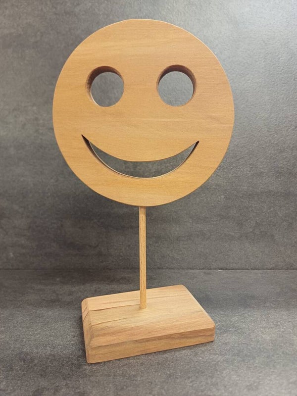 Holz Smiley mit Stab