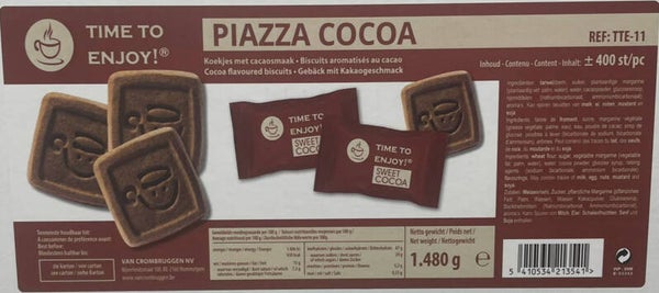 Piazza Chocolade, koekje in wikkels