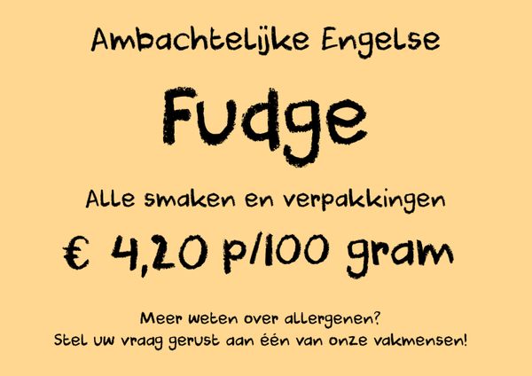 Prijskaart € 4,20 p/100 gram